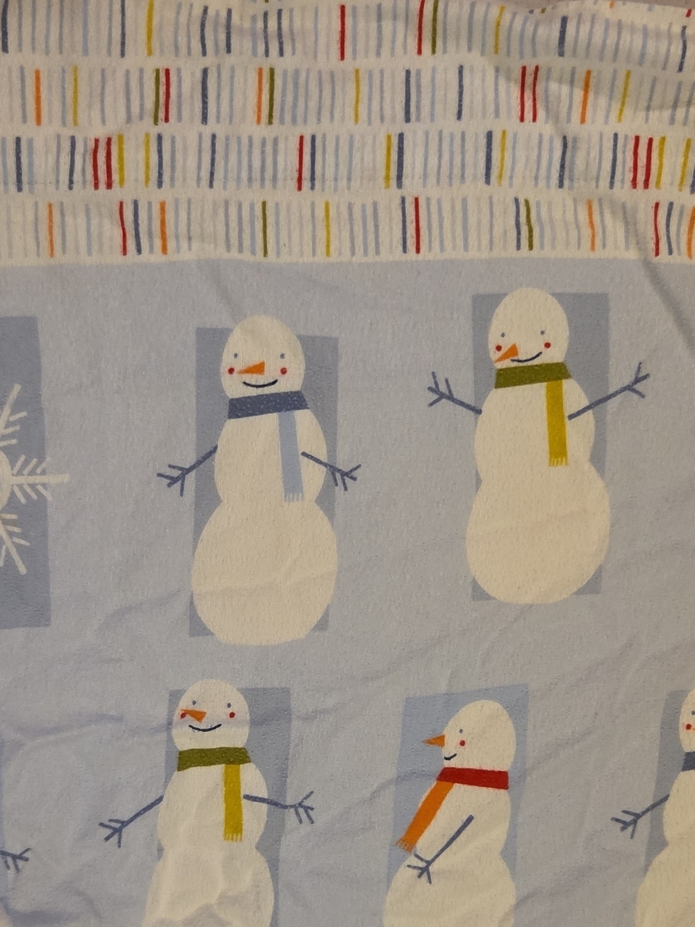 Snowman Print Light Blue Home Bedding Sheet Set